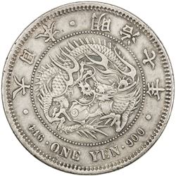 JAPAN: Meiji, 1868-1912, AR yen, year 7 (1874). EF