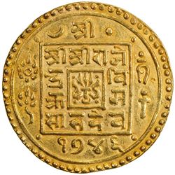 NEPAL: Rajendra Vikrama, 1816-1847, AV double mohar (11.01g), SE1746 (1824). EF-AU