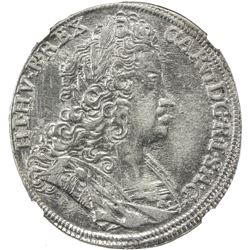 BOHEMIA: Karl VI, 1711-1740, AR 1/2 thaler, Kuttenberg, 1722-IFW. NGC AU