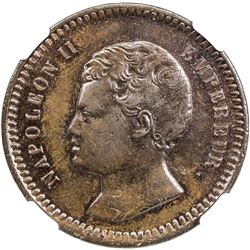 FRANCE: Napoleon II, pretender, 1815-1816, AE 10 centimes ESSAI, 1816. NGC MS63