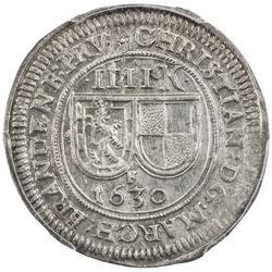 BRANDENBURG-BAYREUTH: Christian, 1603-1655, AR 4 kreuzer, 1630-F. PCGS MS63