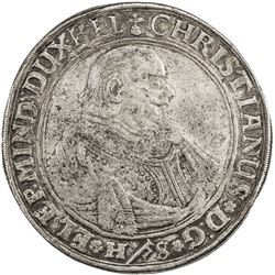 BRUNSWICK-LUNEBURG-CELLE: Christian, 1599-1633, AR thaler, Clausthal mint, 1625. F-VF