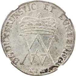 BRUNSWICK-WOLFENBUTTEL: August Wilhelm, 1714-1731, AR 2/3 thaler, Zellerfeld, 1728 EPH. NGC VF35