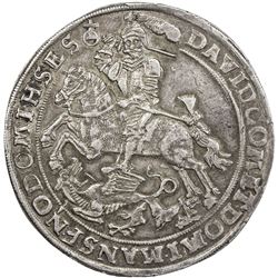 MANSFELD: David, 1592-1628, AR spruchthaler (29.33g), 1623. VF-EF