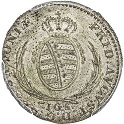 SAXONY: Frederick Augustus I, 1806-1827, AR 1/24 thaler, 1817. PCGS MS64