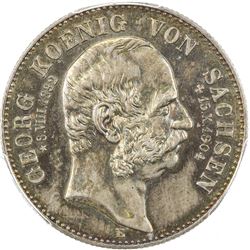 SAXONY: Friedrich August III, 1904-1918, AR 2 mark, 1904-E. PCGS MS64