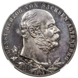 SAXE-ALTENBURG: Ernst, 1853-1908, AR 5 mark, 1903-A. NGC PF64