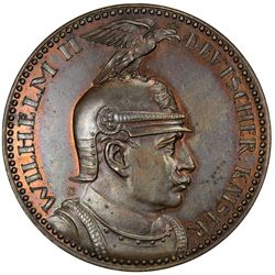 GERMANY: Wilhelm II, 1888-1918, AE pattern 5 mark (18.61g), 1913-G. UNC