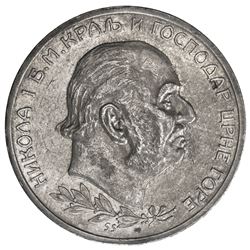MONTENEGRO: Nicholas I, as King, 1910-1918, AR 5 perpera, 1912. EF