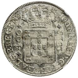 PORTUGAL: Joao, as regent, 1792-1816, AR 400 reis, 1815. NGC MS64