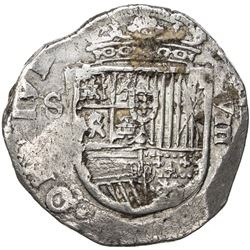 SPAIN: Felipe III, 1598-1621, AR 8 reales (27.23g), Seville, DM. VF