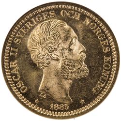 SWEDEN: Oscar II, 1872-1907, AV 20 kronor, 1885-EB. NGC MS65