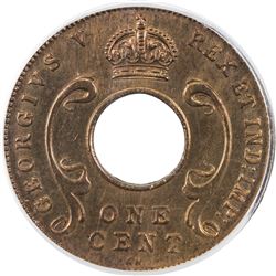 EAST AFRICA: George V, 1910-1936, cent, 1928-KN. PCGS SP64