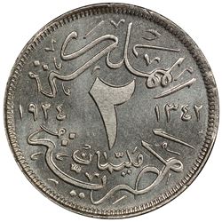 EGYPT: Fuad I, 1922-1936, 2 milliemes, 1924-H/AH1342. PCGS SP65
