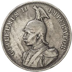 GERMAN EAST AFRICA: Wilhelm II, 1888-1918, AR 2 rupien, 1893. F-VF