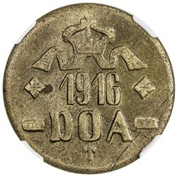 GERMAN EAST AFRICA: Wilhelm II, 1891-1918, AE 20 heller, 1916-T. NGC MS64