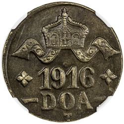 GERMAN EAST AFRICA: Wilhelm II, 1891-1918, AE 20 heller, 1916-T. NGC MS64
