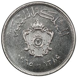 LIBYA: Idris I, 1951-1969, 100 milliemes, 1965. PCGS SP66