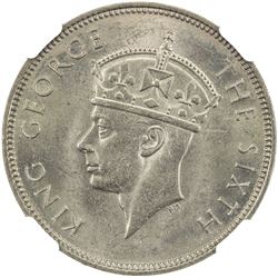 MAURITIUS: George VI, 1937-1952, AR rupee, 1951. NGC MS66