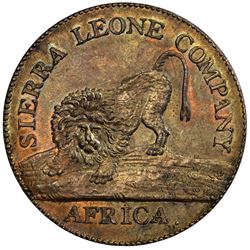 SIERRA LEONE: George III, 1760-1820, AE cent, 1791. UNC