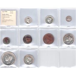 SOUTH AFRICA: George VI, 1937-1952, 9-piece Proof Set, 1951