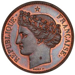 CHILE: Republic, AE peso, Paris mint, 1851. PCGS SP63