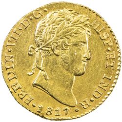 GUATEMALA: Fernando VII, 1808-1821, AV escudo, 1817-NG. UNC