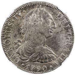 MEXICO: Carlos IV, 1788-1808, AR 8 reales, 1790-Mo. NGC AU50