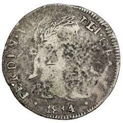 MEXICO: DURANGO: Fernando VII, 1808-1822, AR 8 reales (26.56g), 1814-D. F