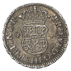 PERU: Fernando VI, 1746-1759, AR 1/2 real, 1755. EF-AU