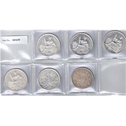 WORLDWIDE: LOT of 6 silver crowns