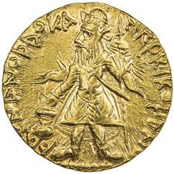 KUSHAN: Kanishka I, ca. 127-147, AV dinar (7.94g). EF-AU