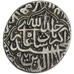 MUGHAL: Akbar I, 1556-1605, AR rupee (11.34g), Lahore, AH972. VF