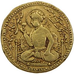 MUGHAL: Jahangir, 1605-1628, AV portrait mohur, Ajmer (Ajmir), AH1023 year 9, (10.82g), NGC AU55