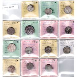 MUGHAL: LOT of 14 silver rupees