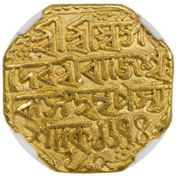 ASSAM: Rajesvara Simha, 1751-1769, AV mohur, SE1674 (1752). NGC AU55
