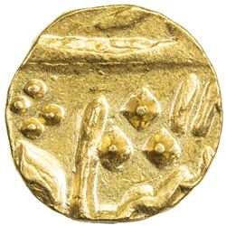 BARODA: Sayaji Rao II, 1819-1847, AV 1/4 mohur (2.08g) (Baroda), AH12xx. VF-EF