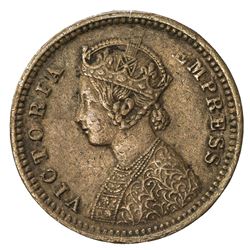 DHAR: Victoria, as Empress, 1877-1901, AE 1/12 anna, 1887. VF