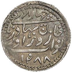 RADHANPUR: Zorawar Khan, 1825-1874, AR 4 annas (2.86g), Radhanpur, 1871//AH1288. AU