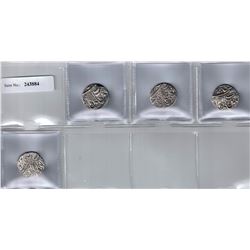 SIKH EMPIRE: LOT of 4 nanakshahi rupees