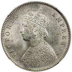 BRITISH INDIA: Victoria, Empress, 1876-1901, AR 1/2 rupee, 1893-C. NGC MS63