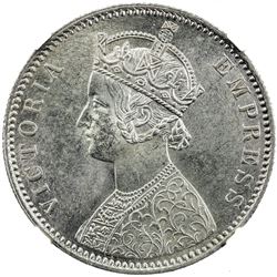 BRITISH INDIA: Victoria, Empress, 1976-1901, AR rupee, 1889-C. NGC MS63
