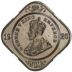 BRITISH INDIA: George V, 1910-1936, 2 annas, 1920(c). NGC PF64