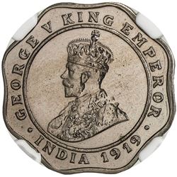 BRITISH INDIA: George V, 1910-1936, 4 annas, 1919(c). NGC PF64