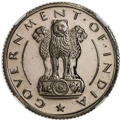 INDIA: 1/4 rupee, 1953(c). NGC PF66