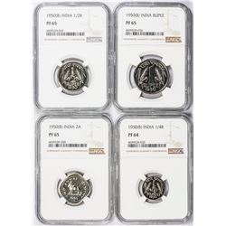 INDIA: 7-coin proof set, 1950(b)