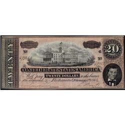 1864 $20 Confederate States of America Note
