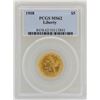 1908 $5 Liberty Head Half Eagle Gold Coin PCGS MS62