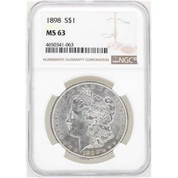 1898 $1 Morgan Silver Dollar Coin NGC MS63