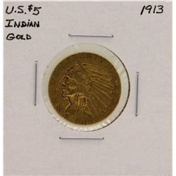 1913 $5 Indian Head Half Eagle Gold Coin